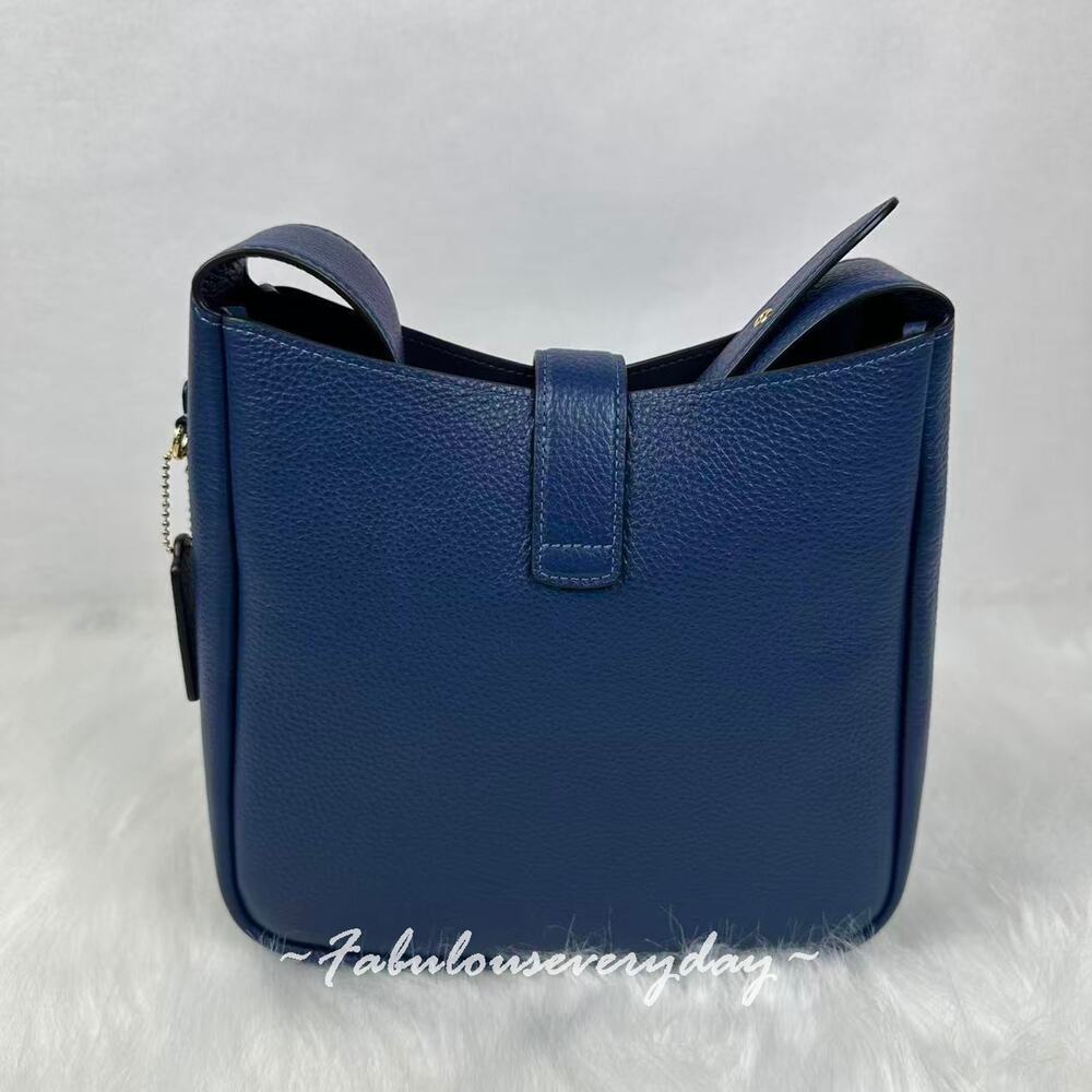 Coach Hadley Convertible Crossbody Bag In Leather/Gold/Deep Blue CW002 NWT - Picture 3 of 10